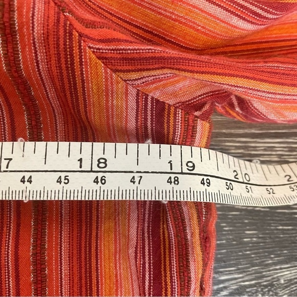 Columbia V Neck Orange Striped Top - Picture 9 of 12